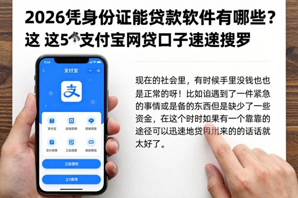 2026凭身份证能贷款的软件有哪些？这5个支付宝网贷口子速速搜罗！