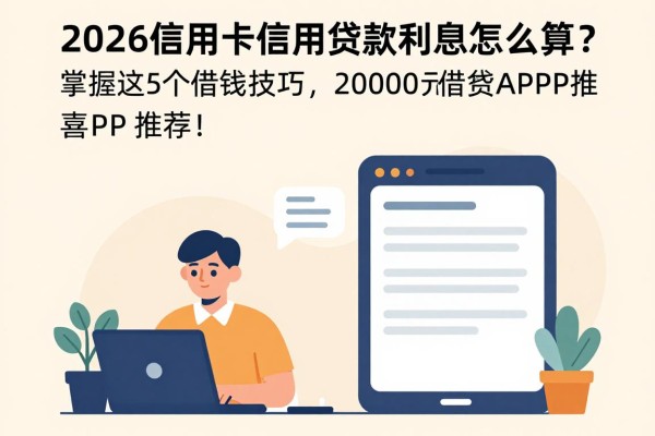 2026信用卡信用贷款利息怎么算？掌握这5个借钱技巧，20000元借款APP推荐！