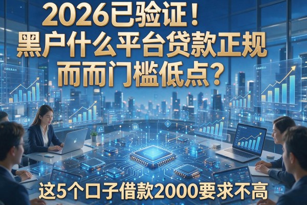 2026已验证!黑户什么平台贷款正规而且门槛低点?这5个口子借款2000要求不高