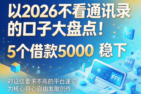 2026不看通讯录的口子大盘点!5个借款5000稳下、对征信要求不高的平台速览
