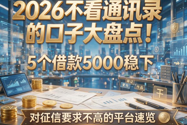 2026不看通讯录的口子大盘点！5个借款5000稳下、对征信要求不高的平台速览