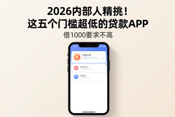 2026内部人精挑！这五个门槛超低的贷款APP，借1000要求不高