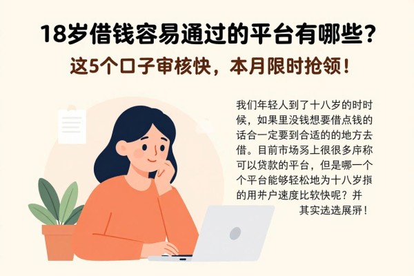 18岁借钱容易通过的平台有哪些？这5个口子审核快，本月限时抢领！