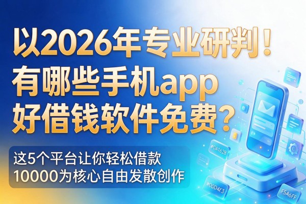 2026年专业研判！有哪些手机app好借钱软件免费？这5个平台让你轻松借款10000