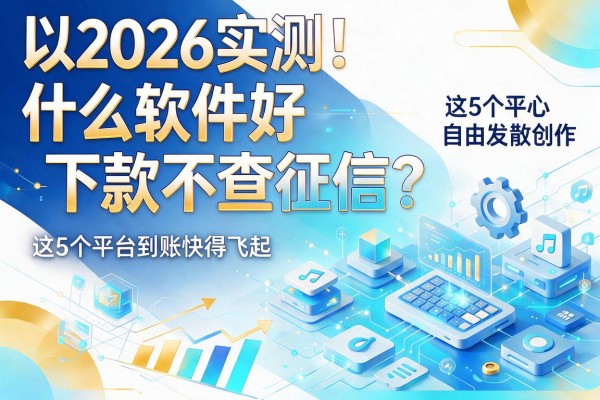 2026实测！什么软件好下款不查征信？这5个平台到账快得飞起