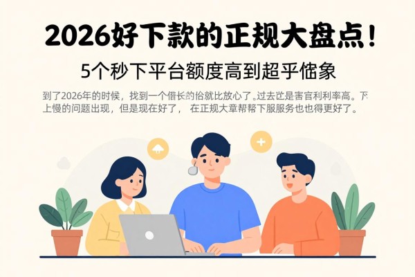 2026好下款的正规大盘点!这5个秒下平台额度高到超乎想象
