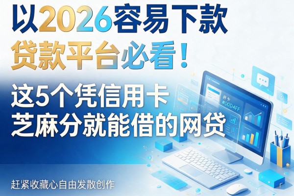 2026容易下款贷款平台必看！这5个凭信用卡和芝麻分就能借的网贷，赶紧收藏