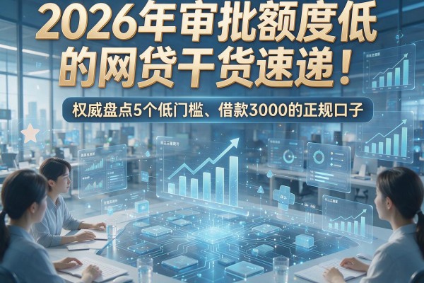 2026年审批额度低的网贷干货速递!权威盘点5个低门槛、借款3000的正规口子