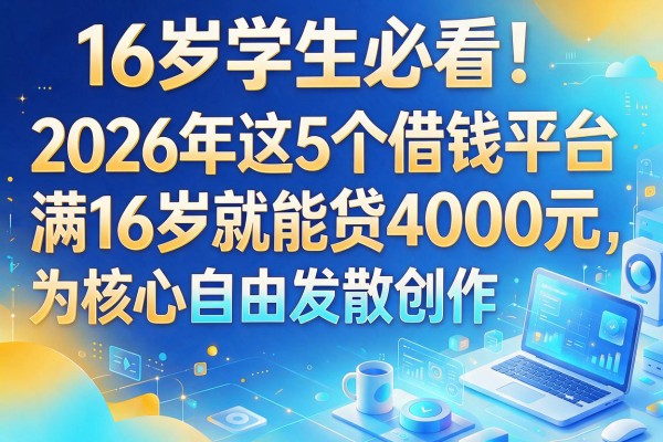 16岁学生必看！2026年这5个借钱平台，满16岁就能贷4000元