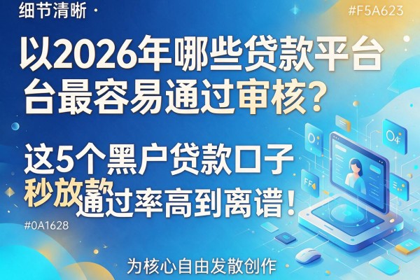 2026年哪些贷款平台最容易通过审核？这5个黑户贷款口子秒放款，通过率高到离谱！
