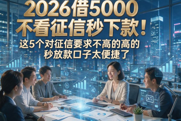 2026借5000不看征信秒下款!这5个对征信要求不高的秒放款口子太便捷了