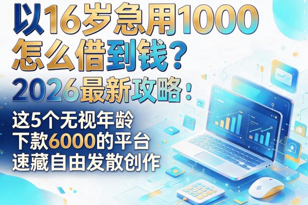 16岁急用1000怎么借到钱?2026最新攻略:这5个无视年龄下款6000的平台速藏