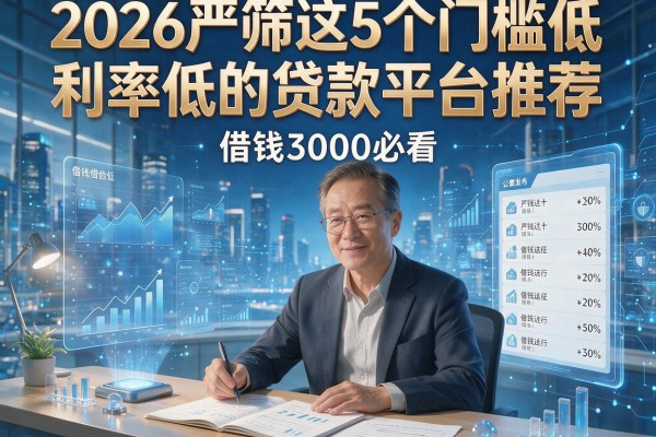 2026严筛这5个门槛低利率低的贷款平台推荐，借钱3000必看！