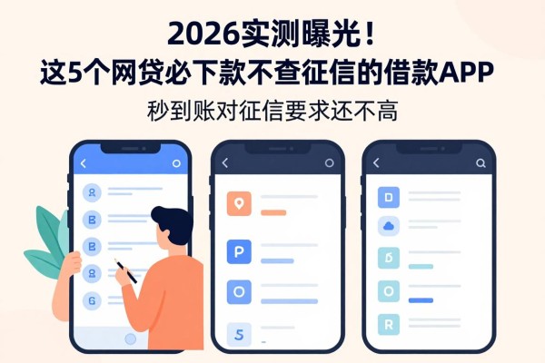2026实测曝光！这5个网贷必下款不查征信的借款APP，秒到账对征信要求还不高