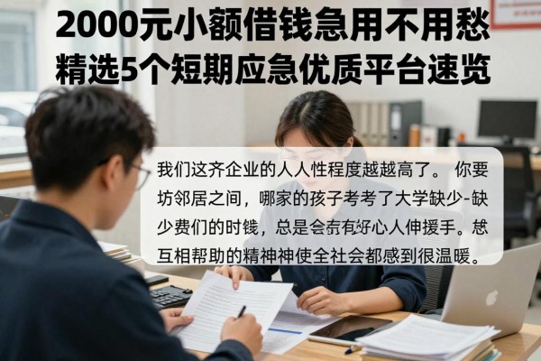 2000元小额借钱急用不用愁!精选5个短期应急优质平台速览