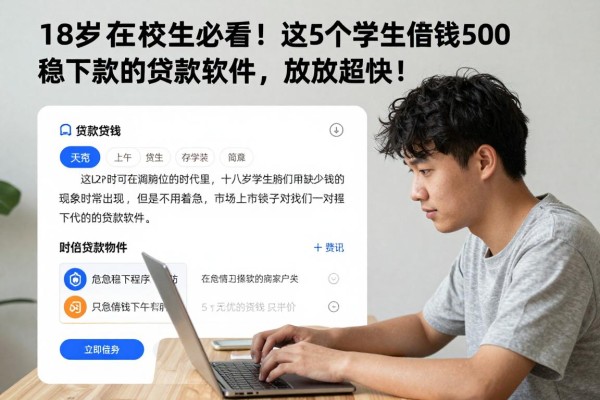 18岁在校生必看！这5个学生借钱500稳下款的贷款软件，放款超快！