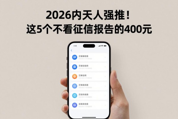 2026内行人强推!这5个不看征信报告的app,无视征信轻松借40000元