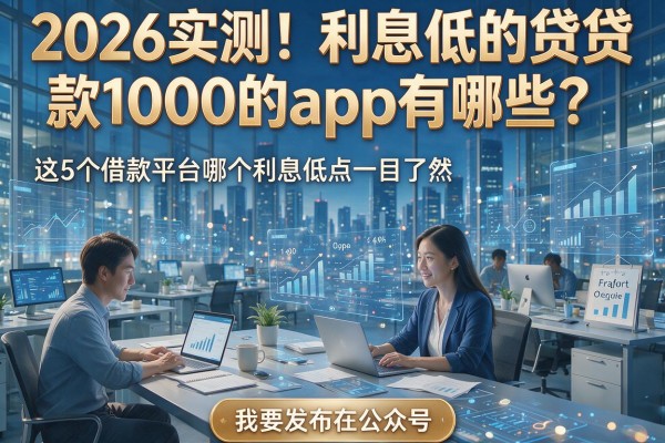 2026实测！利息低的贷款1000的app有哪些？这5个借款平台哪个利息低点一目了然