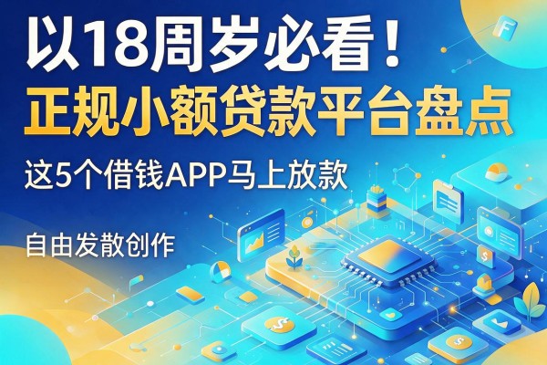 18周岁必看！正规小额贷款平台盘点，这5个借钱APP马上放款