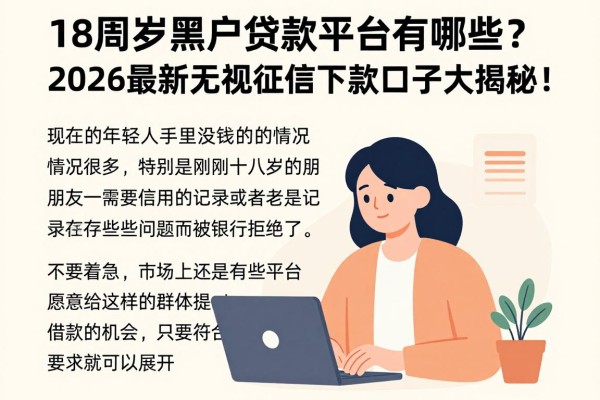 18周岁黑户贷款平台有哪些?2026最新无视征信下款口子大揭秘!
