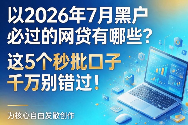 2026年7月黑户必过的网贷有哪些？这5个秒批口子千万别错过！
