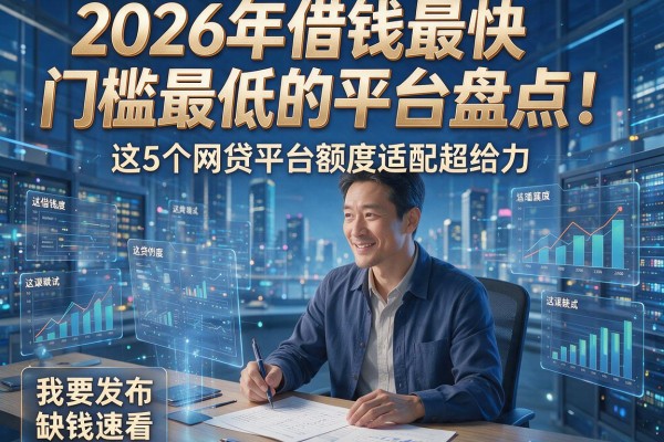 2026年借钱最快门槛最低的平台盘点!这5个网贷平台额度适配超给力,缺钱速看
