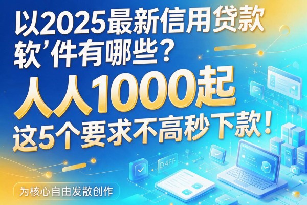 2025最新信用贷款软件有哪些？人人1000起，这5个要求不高秒下款！