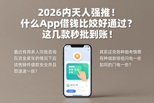 2026内行人强推！什么app借钱比较好通过？这几款秒批到账！