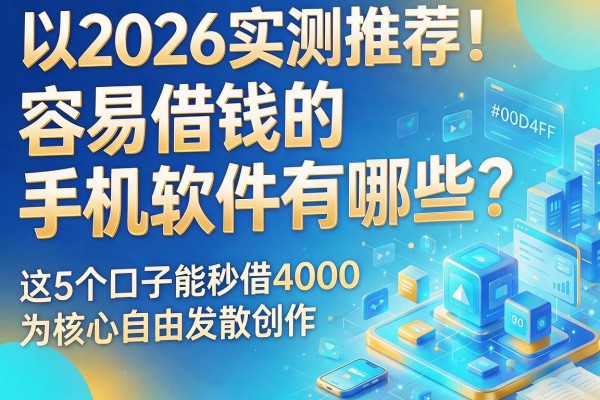 2026实测推荐！容易借钱的手机软件有哪些？这5个口子能秒借4000