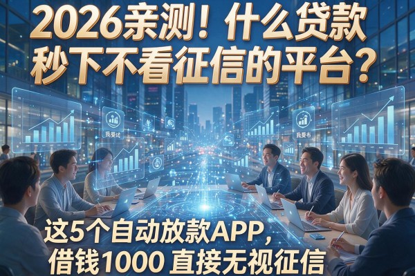 2026亲测！什么贷款秒下不看征信的平台？这5个自动放款APP，借钱1000直接无视征信！