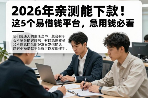 2026年亲测能下款！这5个容易借钱的小额借款平台，急用钱必看