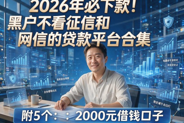 2026年必下款!黑户不看征信和网信的贷款平台合集,附5个2000元借钱口子
