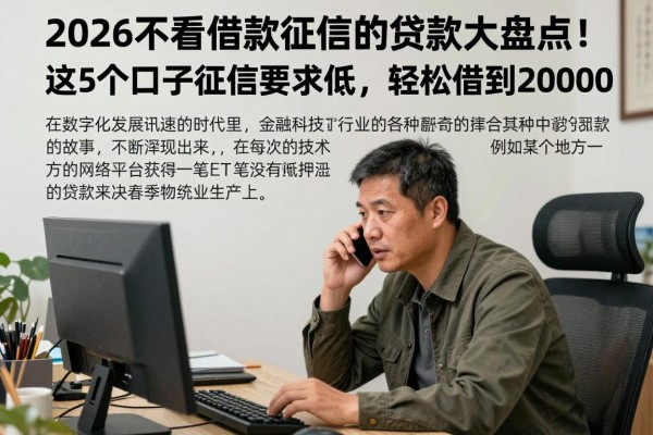 2026不看借款征信的贷款大盘点！这5个口子征信要求低，轻松借到20000