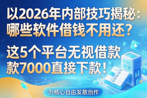 2026年内部技巧揭秘：哪些软件借钱不用还？这5个平台无视借款7000直接下款！