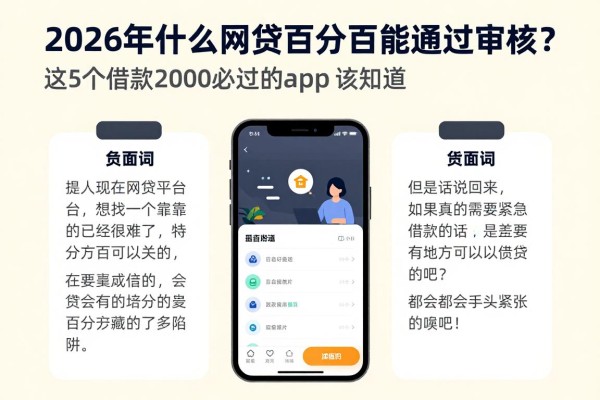 2026年什么网贷百分百能通过审核？这5个借款2000必过的app你该知道