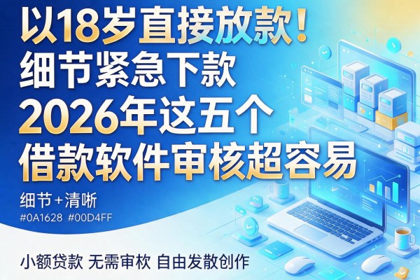 18岁直接放款!2026年这五个借款软件审核超容易,小额贷款无需审核紧急下款