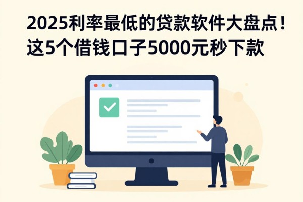 2025利率最低的贷款软件大盘点!这5个借钱口子5000元秒下款,大哥亲测极力分享