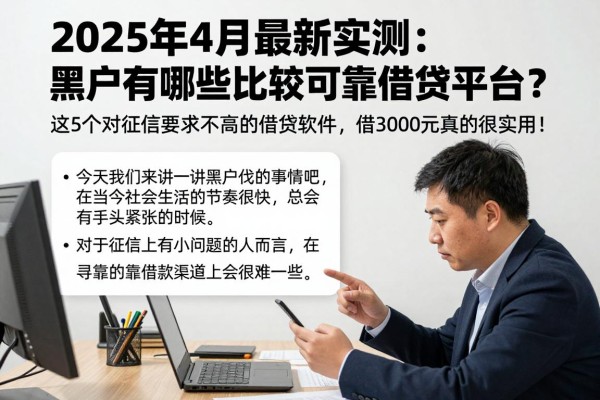 2025年4月最新实测:黑户有哪些比较可靠的借钱平台?这5个对征信要求不高的借钱软件,借3000元真的很实用!
