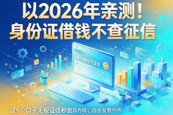 2026年亲测！身份证借钱不查征信，这5个口子无视征信秒批5000