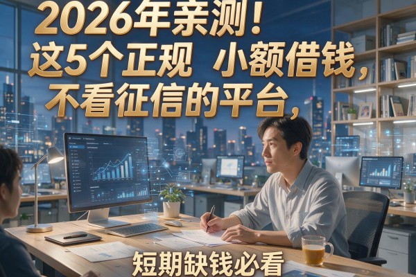 2026年亲测！这5个正规小额借钱不看征信的平台，短期缺钱必看