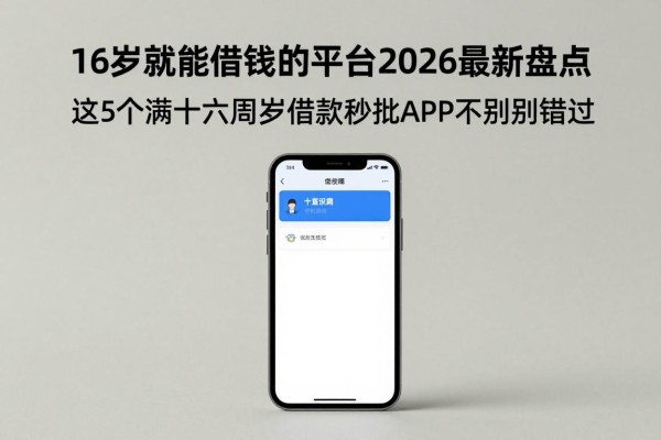 16岁就能借钱的平台2026最新盘点,这5个满十六周岁借款秒批的APP千万别错过