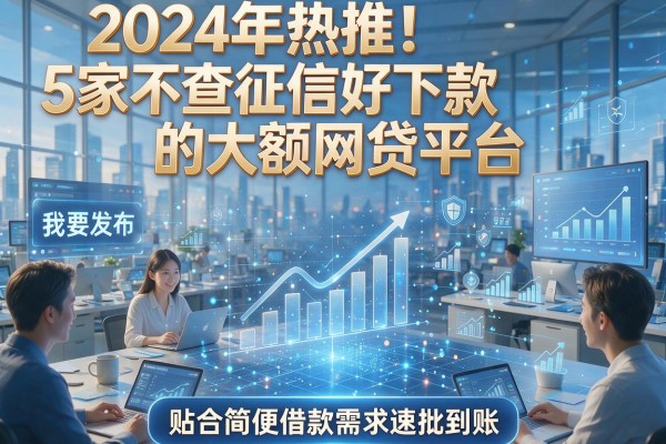2024年热推！5家不查征信好下款的大额网贷平台，贴合简便借款需求速批到账