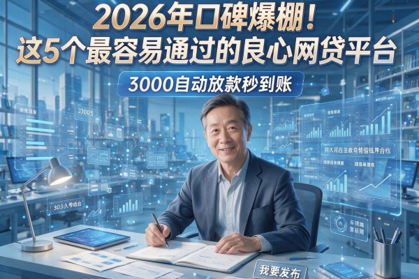 2026年口碑爆棚!这5个最容易通过的良心网贷平台,3000自动放款秒到账
