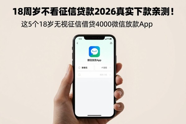 18周岁不看征信贷款2026真实下款亲测!这5个18岁无视征信借钱4000微信放款app,身边人都在用