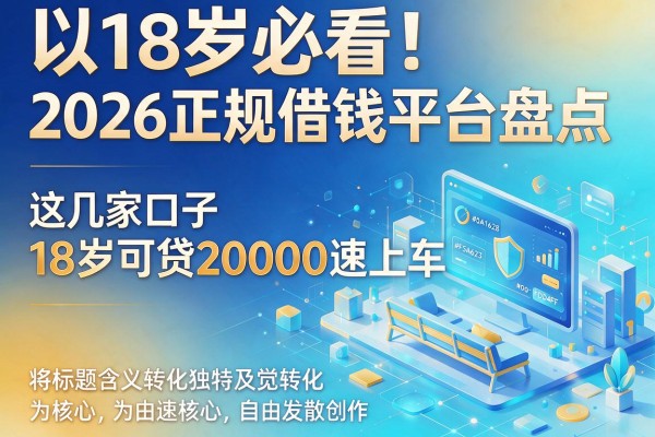 18岁必看！2026正规借钱平台盘点，这几家口子18岁可贷20000速上车