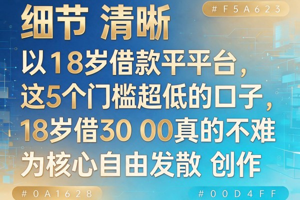 18岁借款平台推荐：这5个门槛超低的口子，18岁借3000真的不难