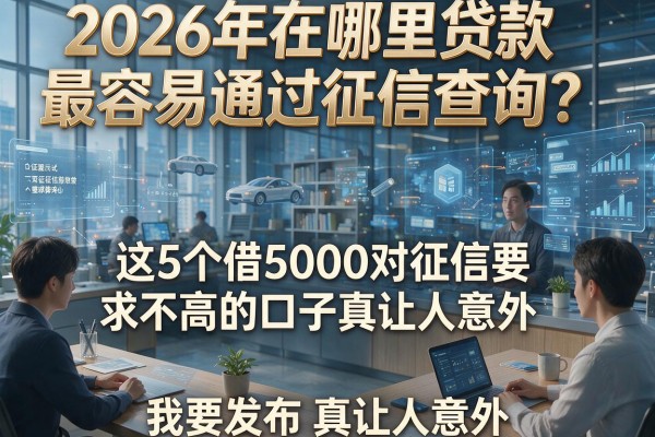 2026年在哪里贷款最容易通过征信查询？这5个借5000对征信要求不高的口子真让人意外！