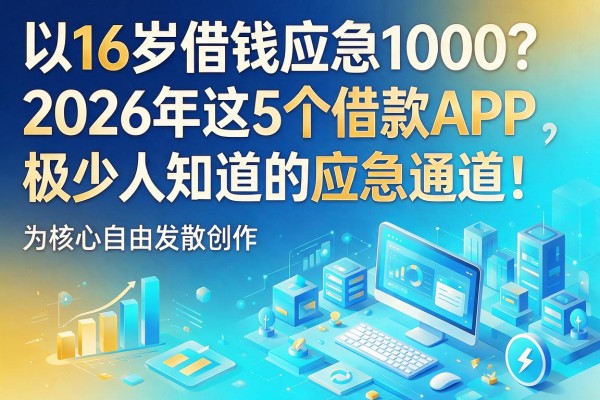 16岁借钱应急1000？2026年这5个借款APP，极少人知道的应急通道！