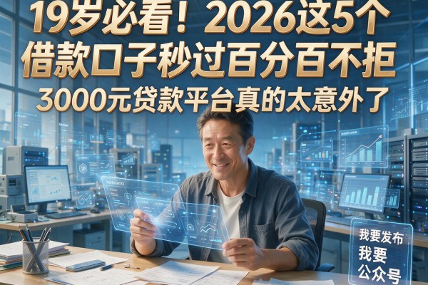 19岁必看！2026这5个借款口子秒过百分百不拒，3000元贷款平台真的太意外了