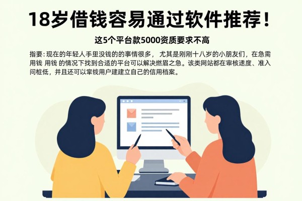 18岁借钱容易通过的软件推荐!这5个平台贷款5000资质要求不高